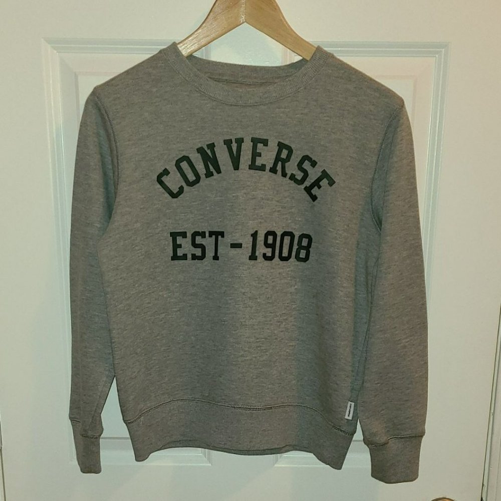 Converse Vintage Chuck Taylor Sweater (Big Boys) DK GREY  - Size  M (10-12) - Picture 2 of 6